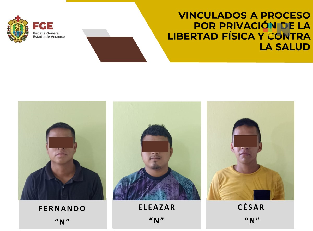 Vinculados a proceso por los presuntos delitos de privación de la libertad física y contra la salud.