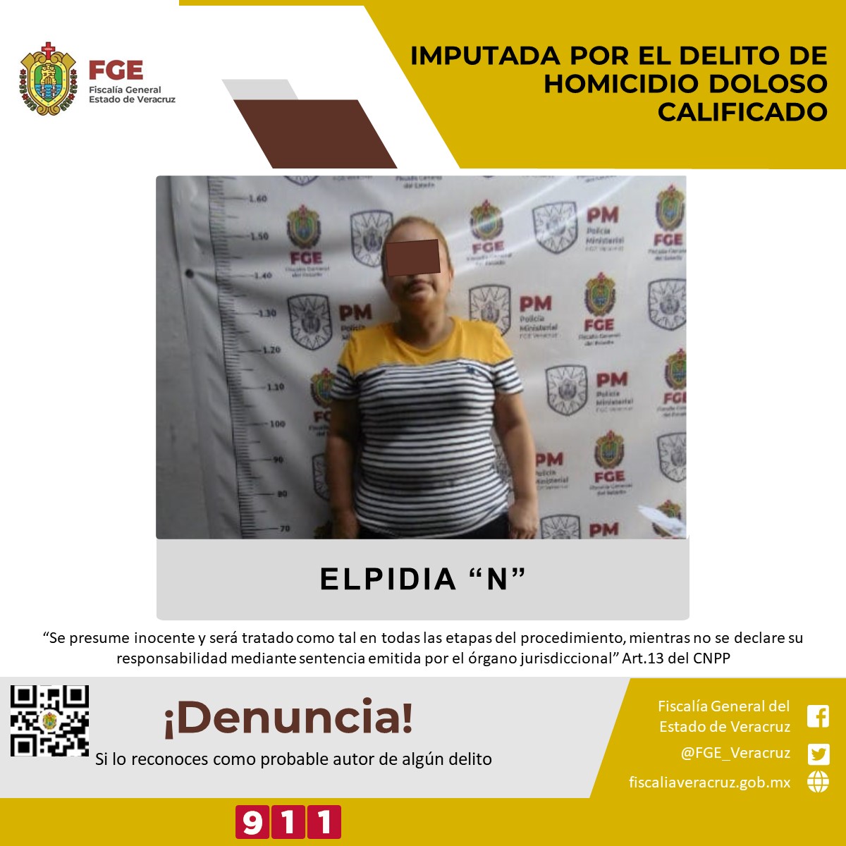 FGE obtuvo imputación por presunto delito de homicidio doloso calificado