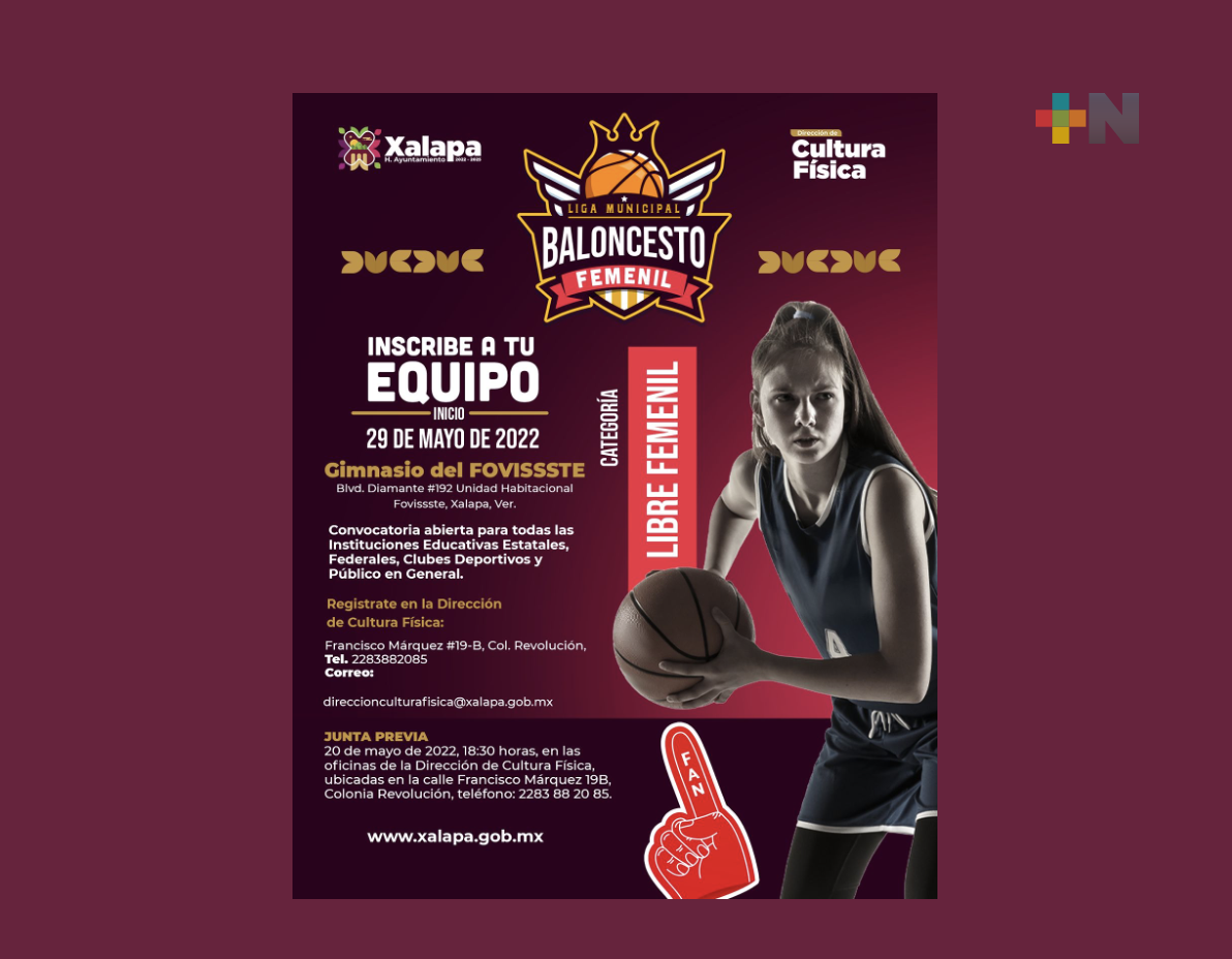Invita Ayuntamiento a participar en la Liga Municipal de baloncesto femenil