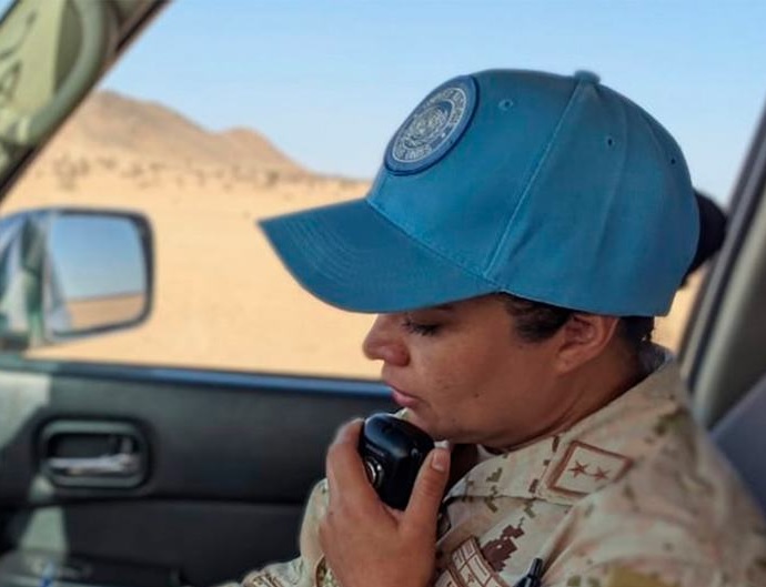 Casco azul mexicana encabeza sección de adiestramiento en el Sáhara Occidental