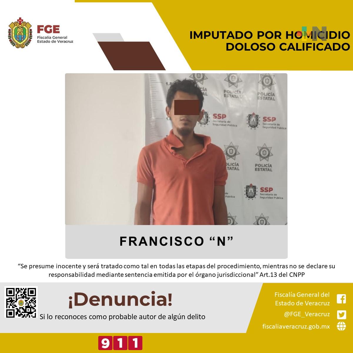 Fiscalía Regional Xalapa obtiene imputación por homicidio doloso calificado