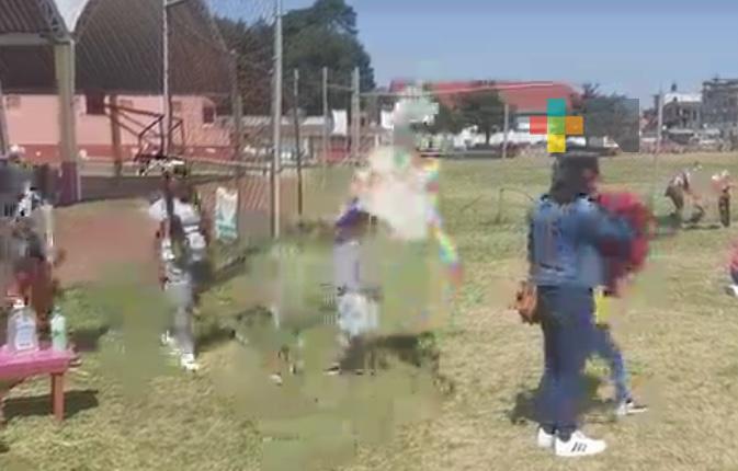 Festejan a niños y niñas del Preescolar Coneyotl, en Huayacocotla