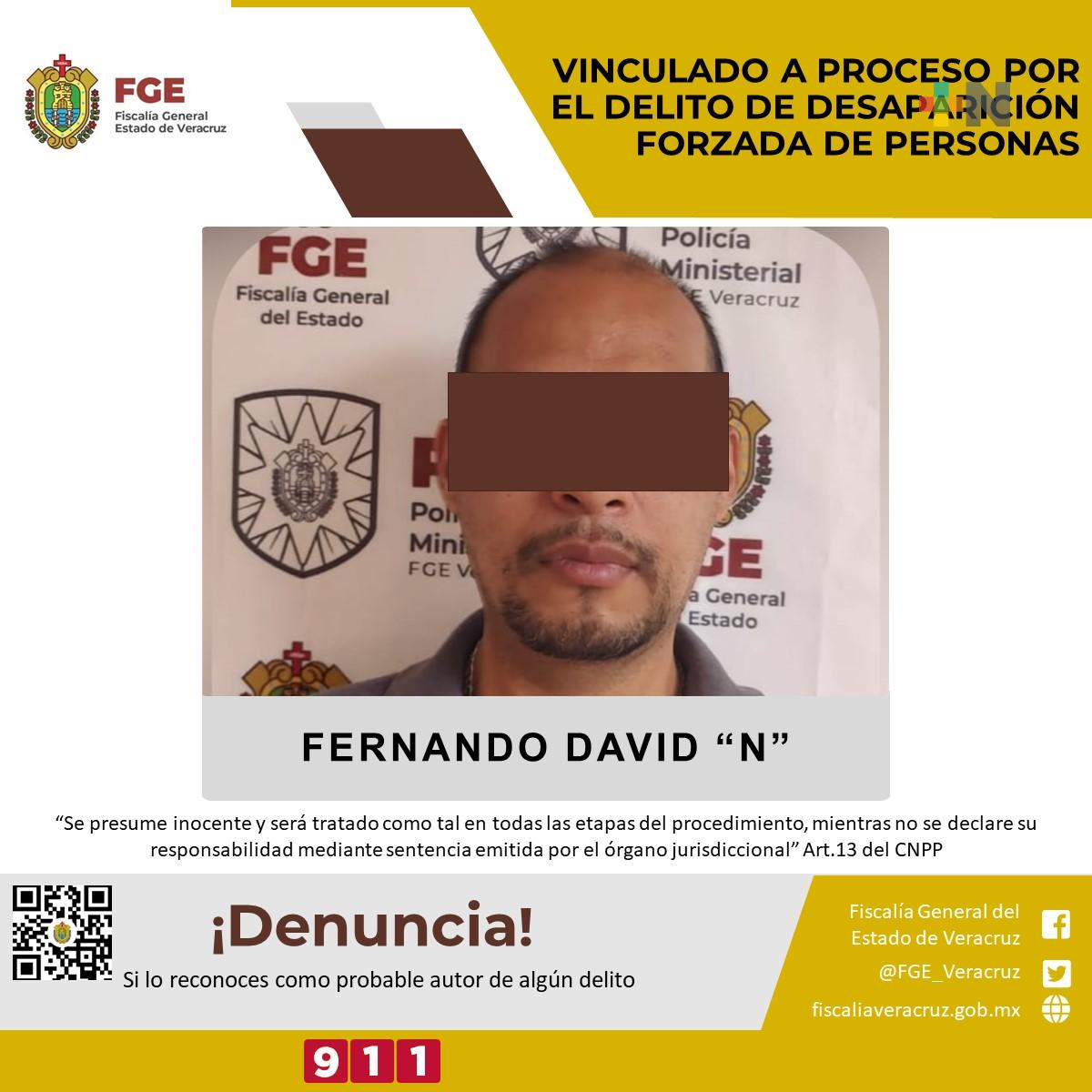 Vinculado a proceso por el presunto delito de desaparición forzada de personas