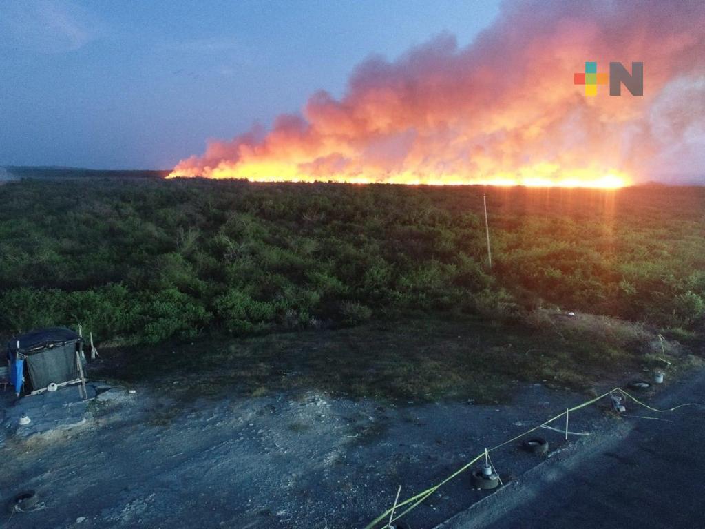 Tras 12 horas, logran sofocar incendio en Tuxpan