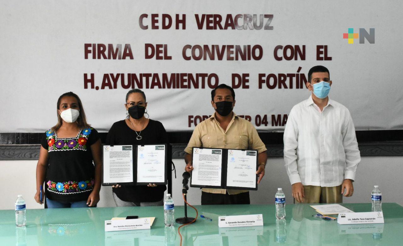 Firman convenio municipios de las altas montañas con la CEDHV