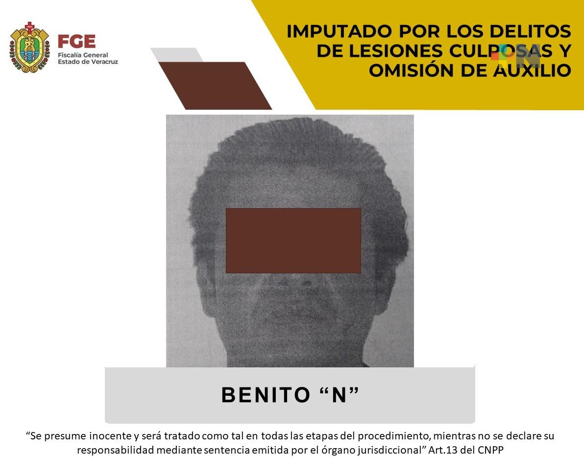 Imputado Benito «N» por los presuntos delitos de lesiones culposas y omisión de auxilio