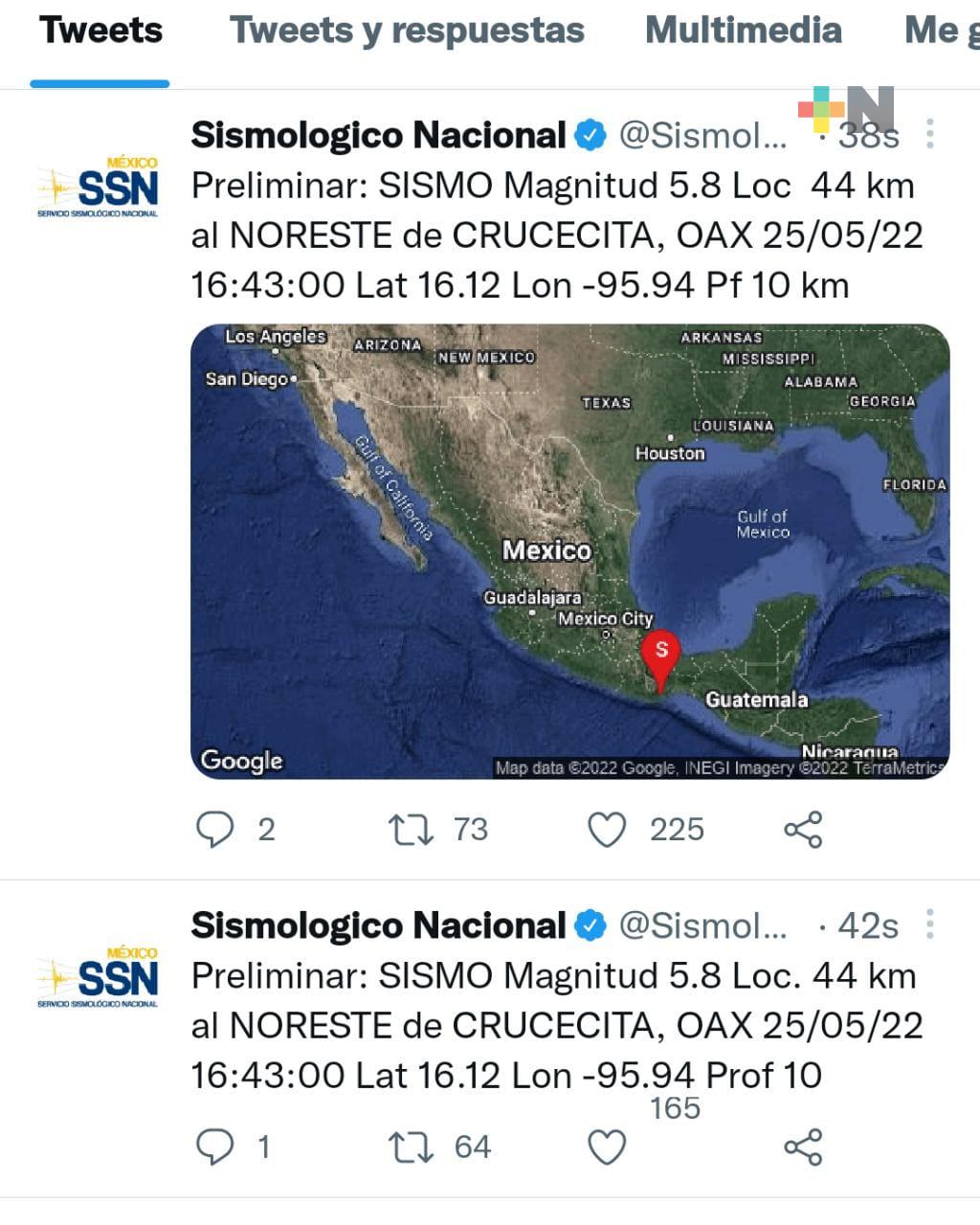 Se registró sismo en Xalapa y 18 municipios de la región sin afectaciones