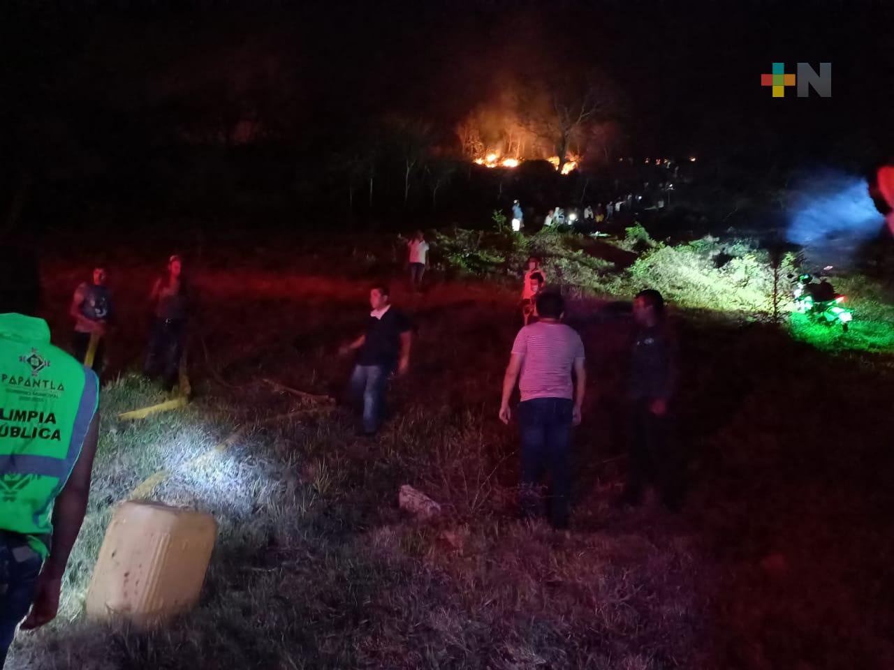Reporta SPC liquidado el incendio en pastizal, en Papantla