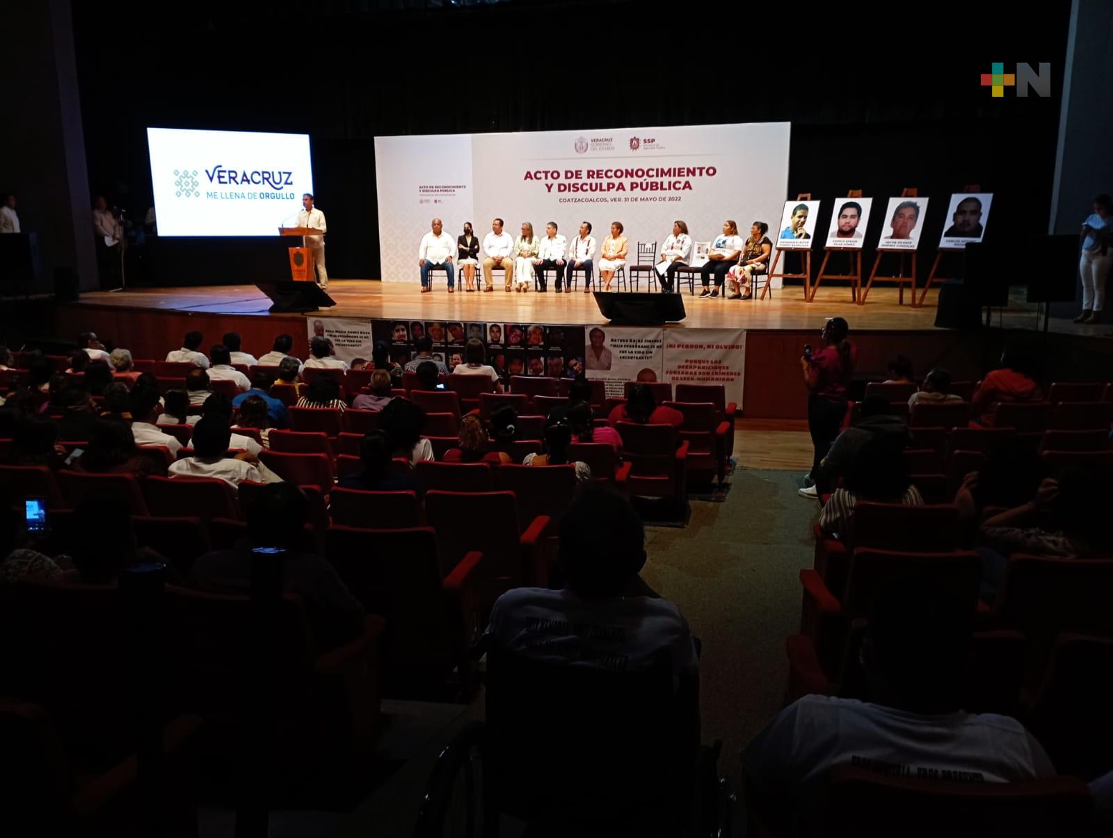 Encabeza Gobernador acto de disculpa pública en Coatzacoalcos