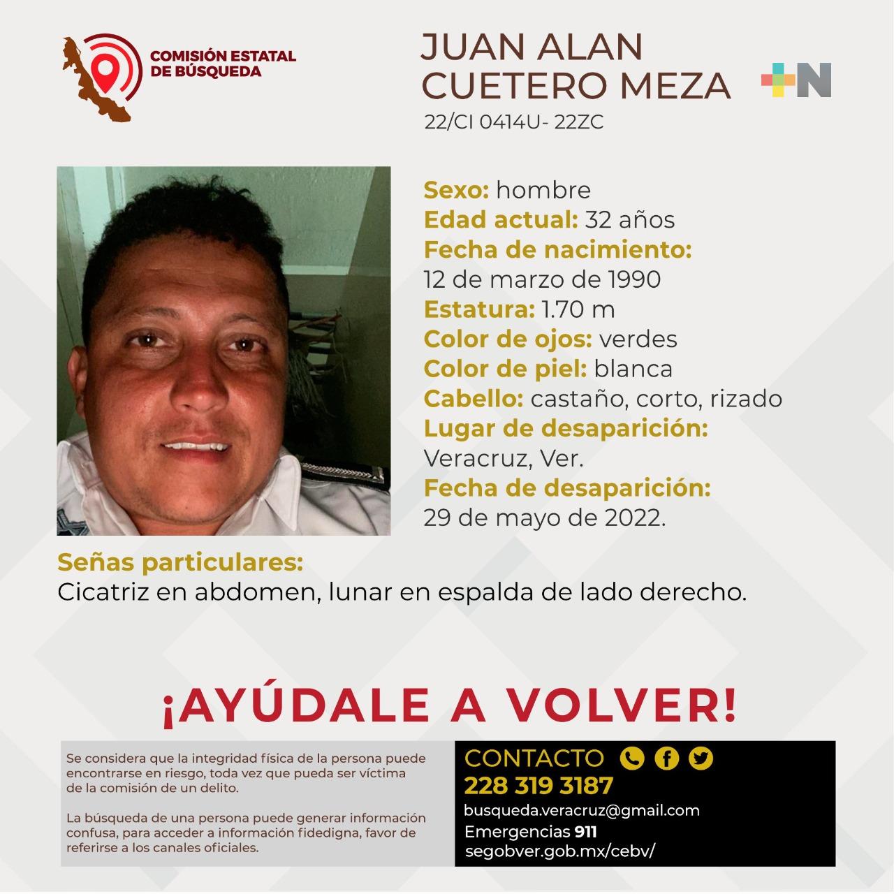 Comisión Estatal de Búsqueda activa ficha por desaparición de Director de Policía Vial