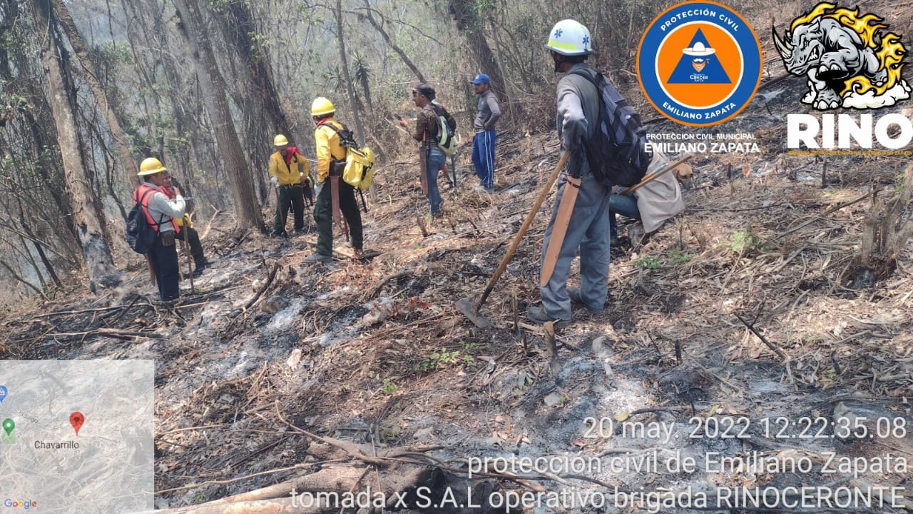 Controlan incendio en cerro Chavarrillo del municipio de Emiliano Zapata