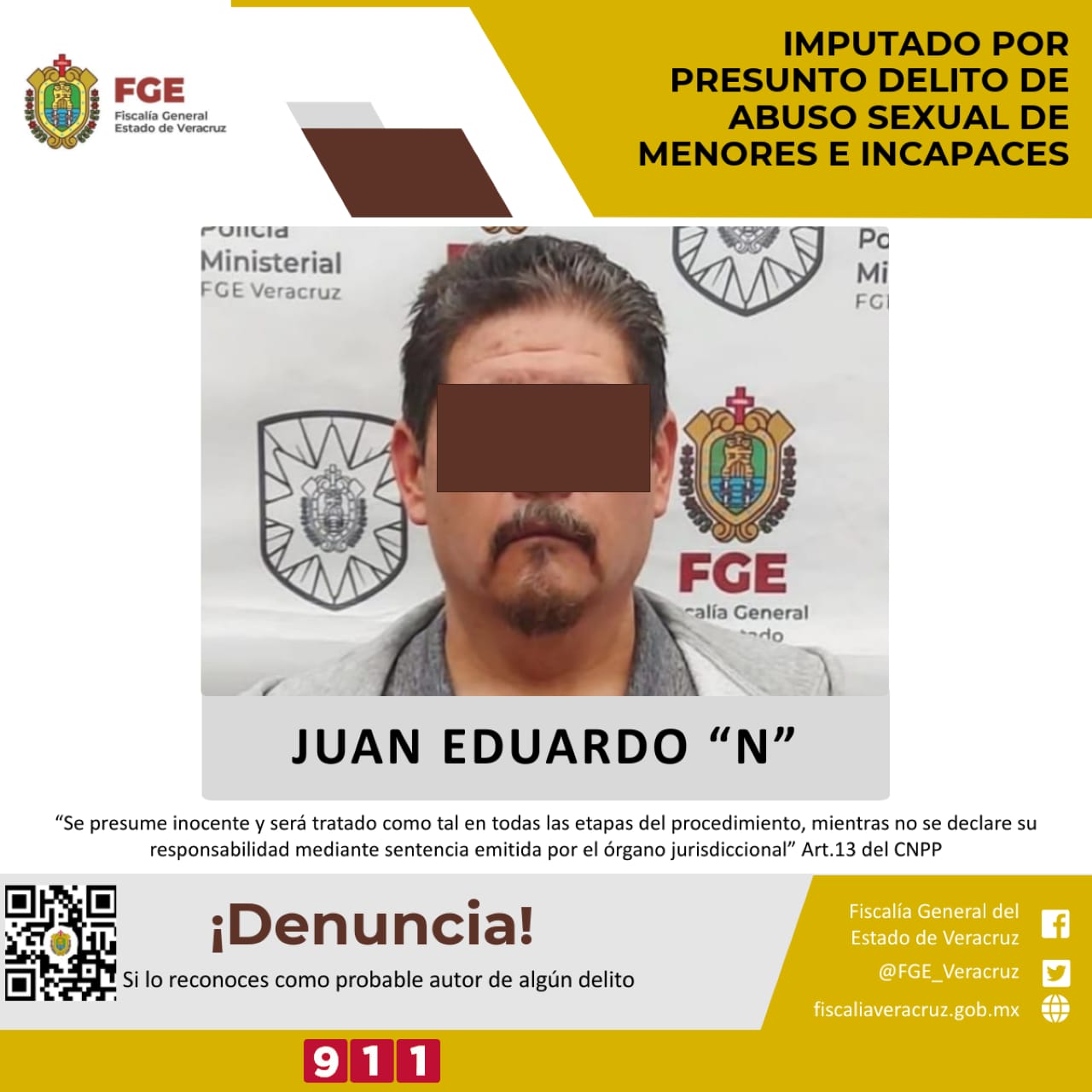 Obtiene FGE imputación en contra de maestro por presunto delito de abuso sexual de menores e incapaces