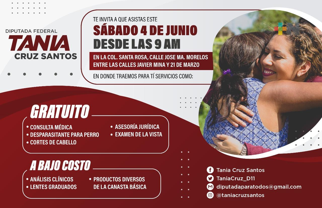 Diputada Tania Cruz realizará brigada médica en colonias vulnerables de Coatzacoalcos