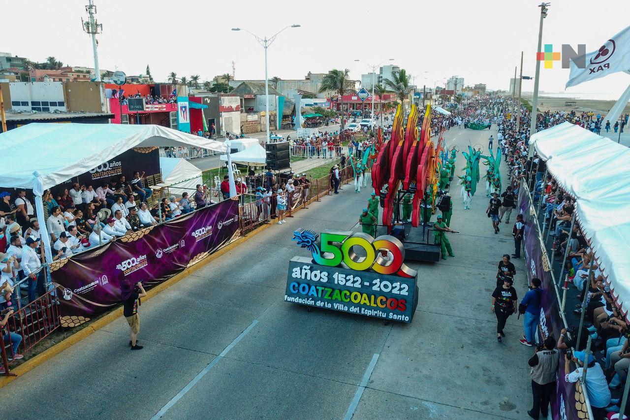 Éxito rotundo festejos de los 500 años de Coatzacoalcos