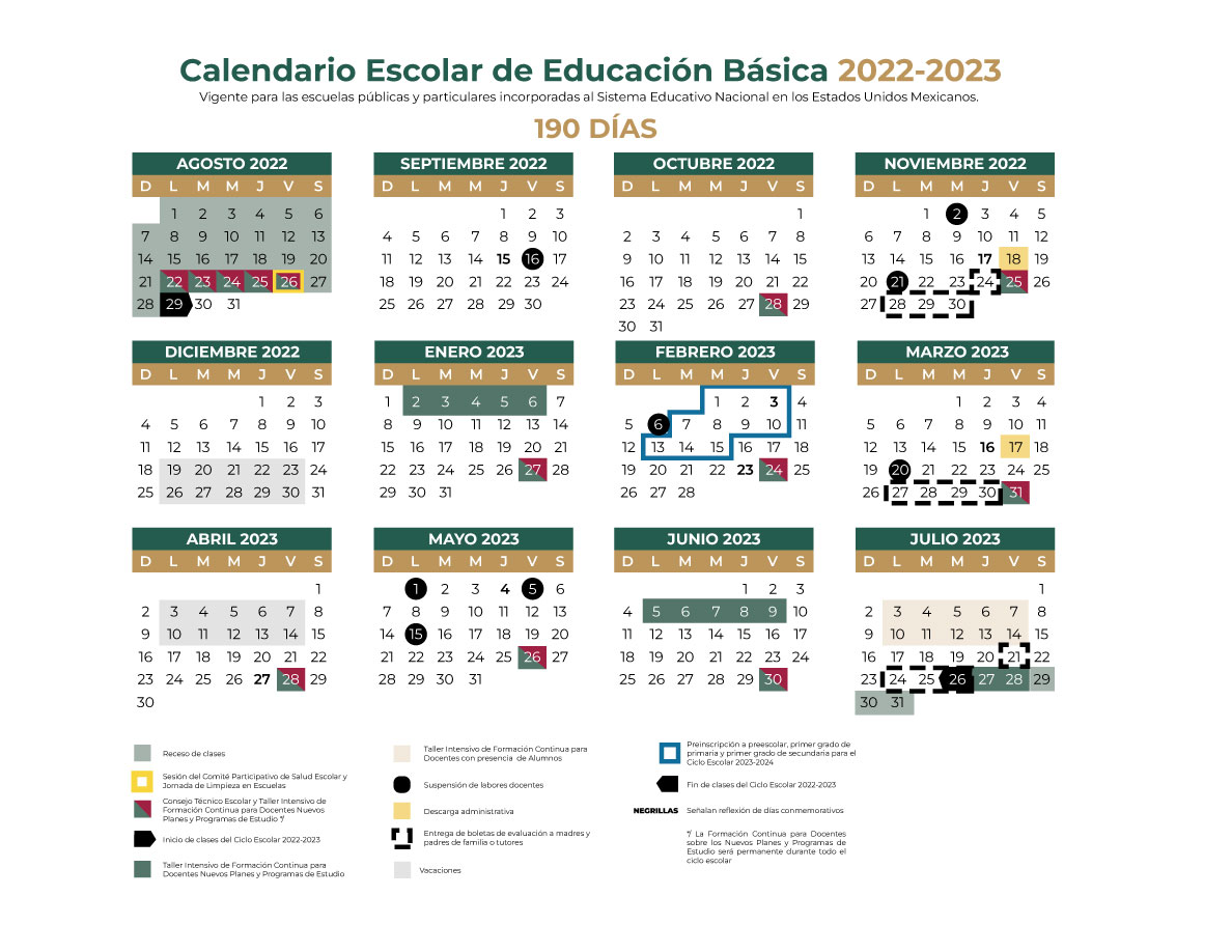 Publica SEP calendario escolar 2022-2023 de Educación Básica y Normal