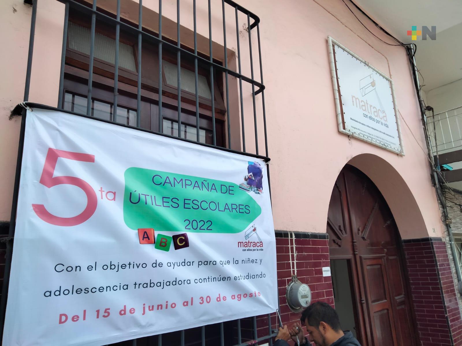 AC Matraca hace acopio de útiles escolares para niños que trabajan
