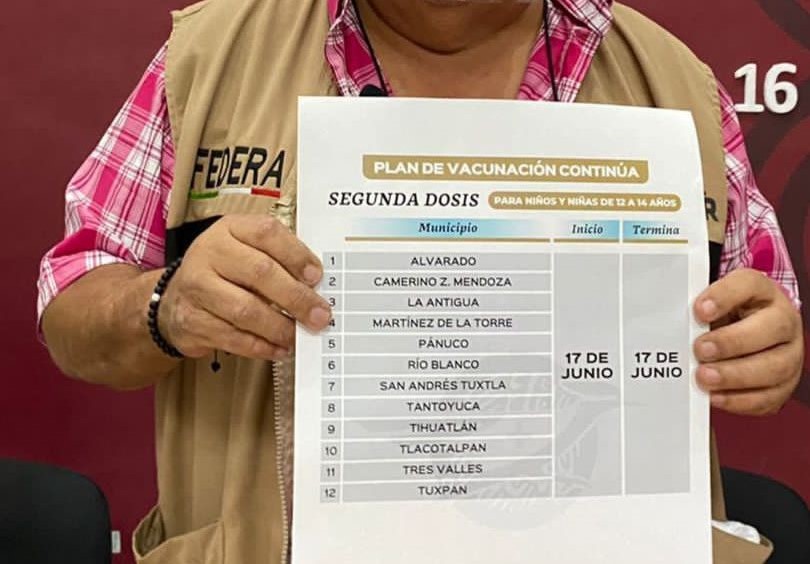 Arranca en doce municipios vacunación para la generación de 12 a 14 años