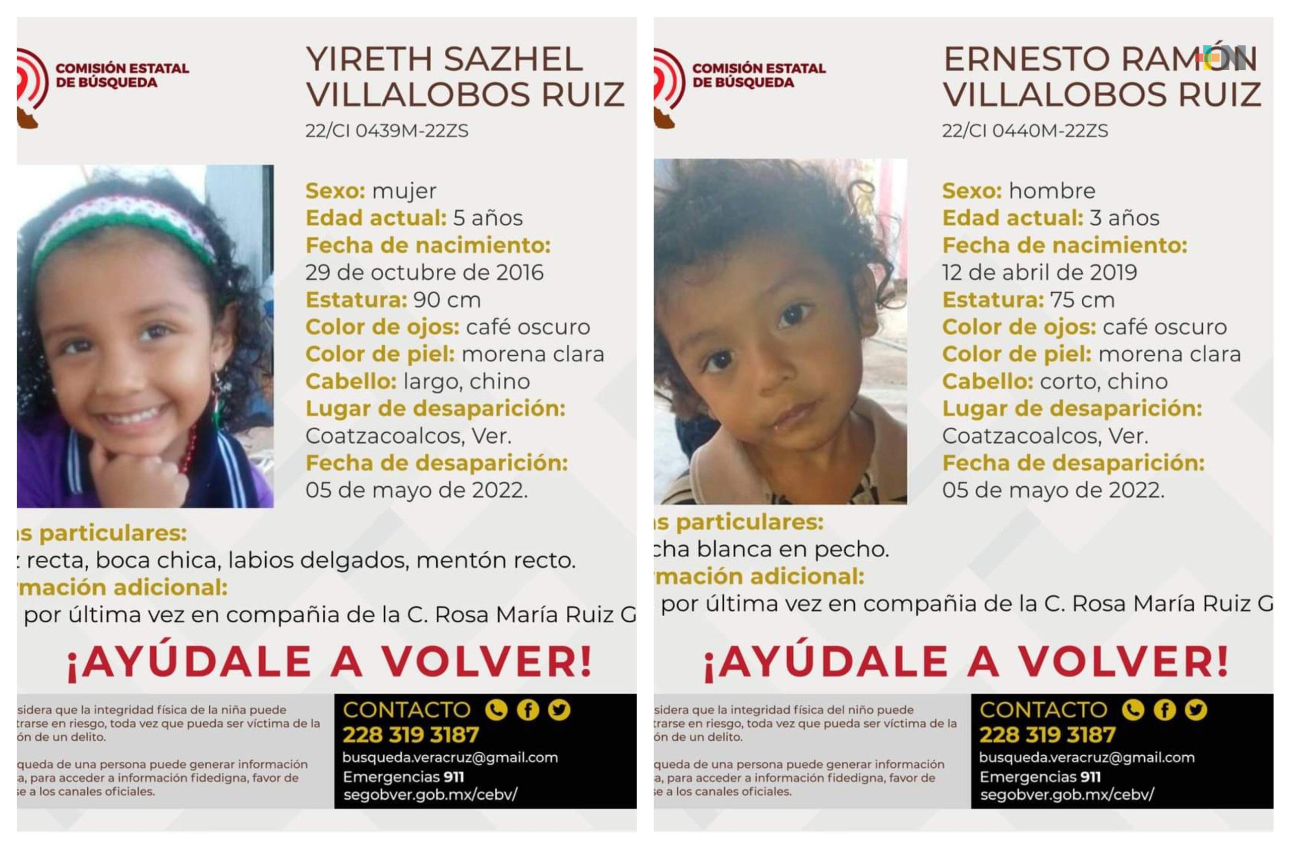 Comisión Estatal de Búsqueda reporta desaparición de dos niños en Coatzacoalcos