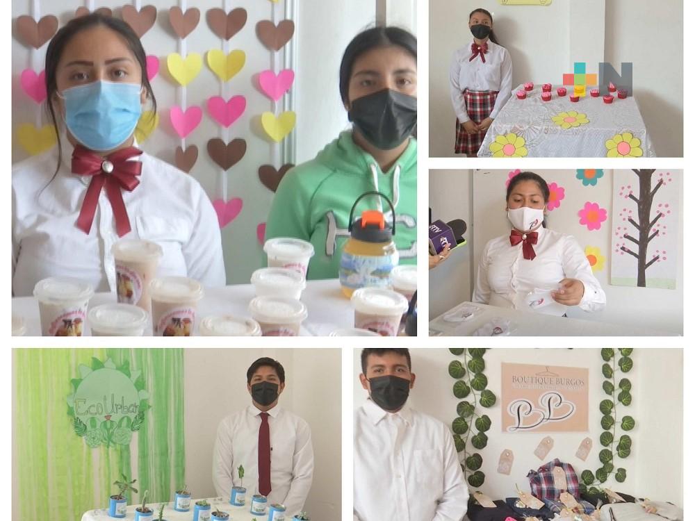 Estudiantes del Teba de Tuzamapan exponen emprendimientos