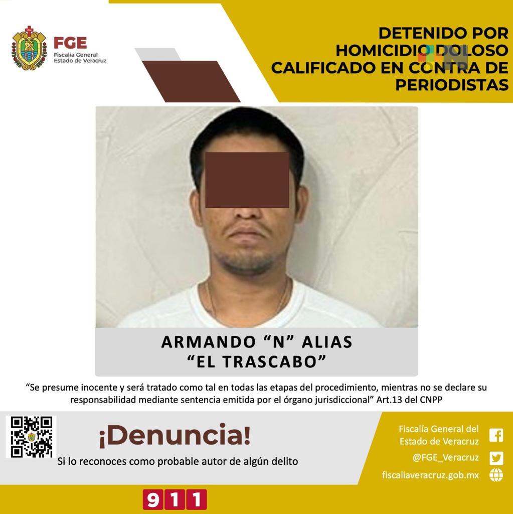 Armando «N», alías «El Trascabo» fue detenido por presunto homicidio doloso calificado en agravio de periodistas de Cosoleacaque