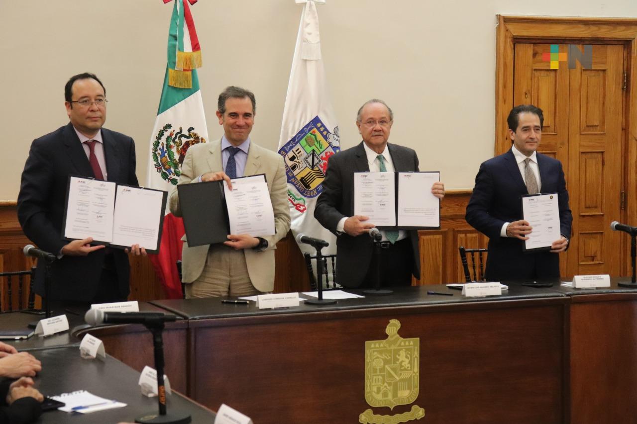 Firma INE convenios de colaboración con el estado de Nuevo León