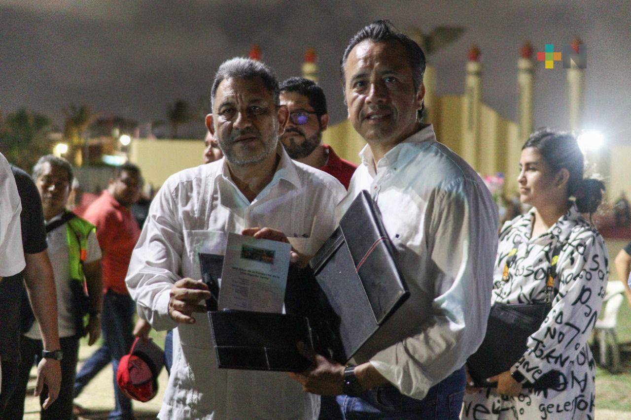 Gobernador Cuitláhuac García participó en festejos de los 500 años en Coatzacoalcos