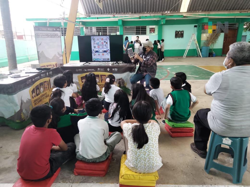 En Teocelo reiniciaron actividades presenciales de jornadas itinerantes de la ciencia