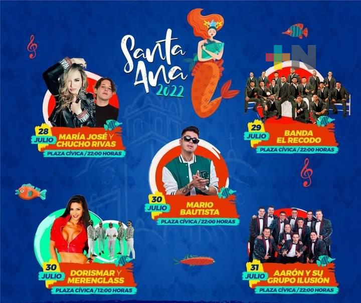 Presentan cartelera artística para la fiesta Santa Ana 2022