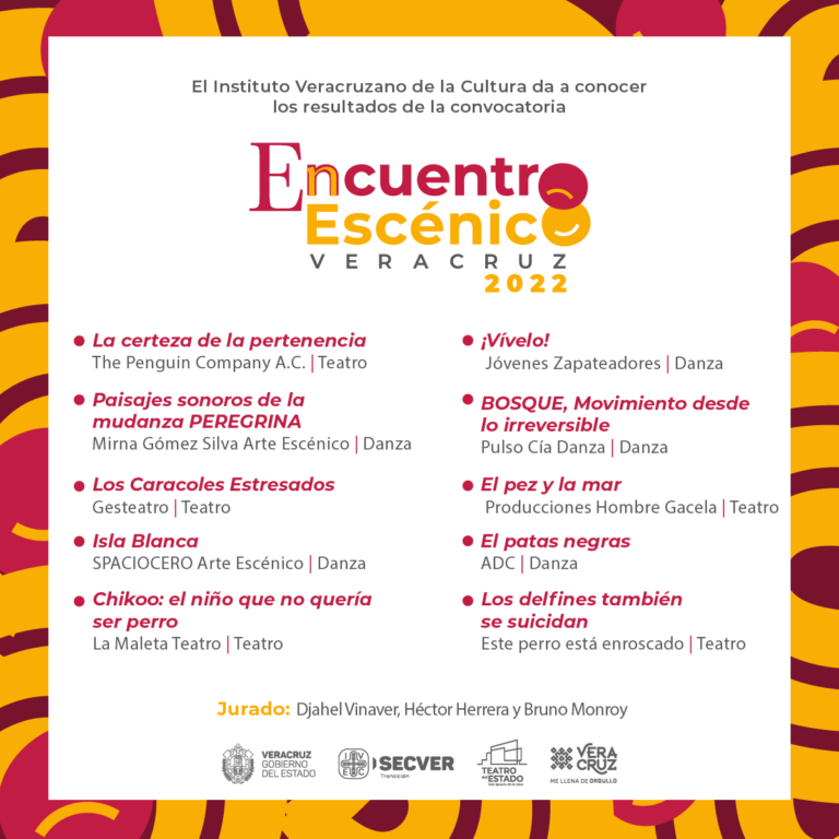Presenta IVEC los resultados de la convocatoria Encuentro Escénico Veracruz 2022