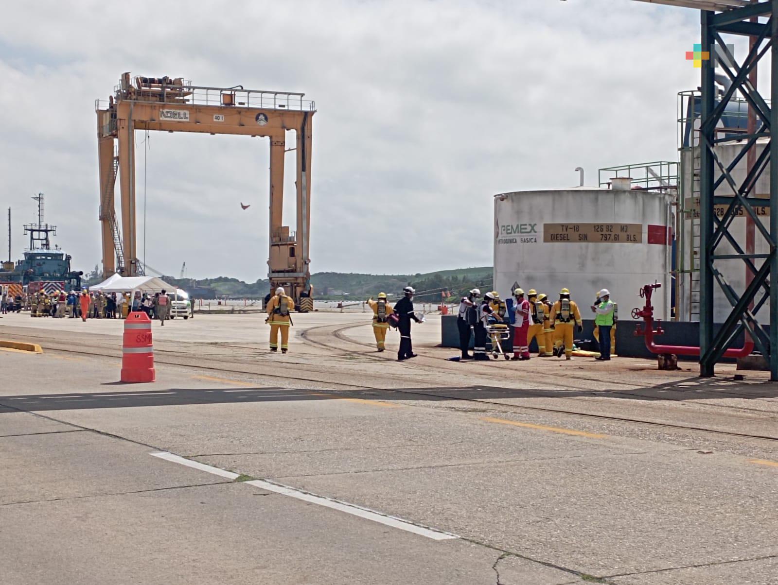 Realizan simulacro código tres en instalaciones de ASIPONA Coatzacoalcos
