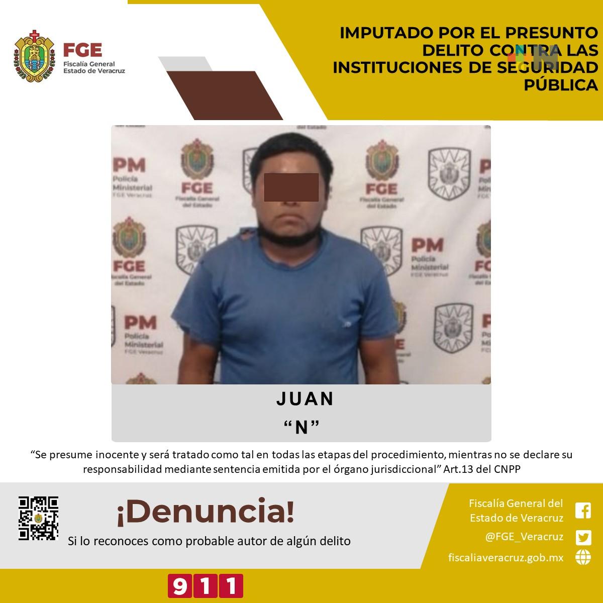 Imputado por presunto delito contra las instituciones de Seguridad Pública en Chicontepec