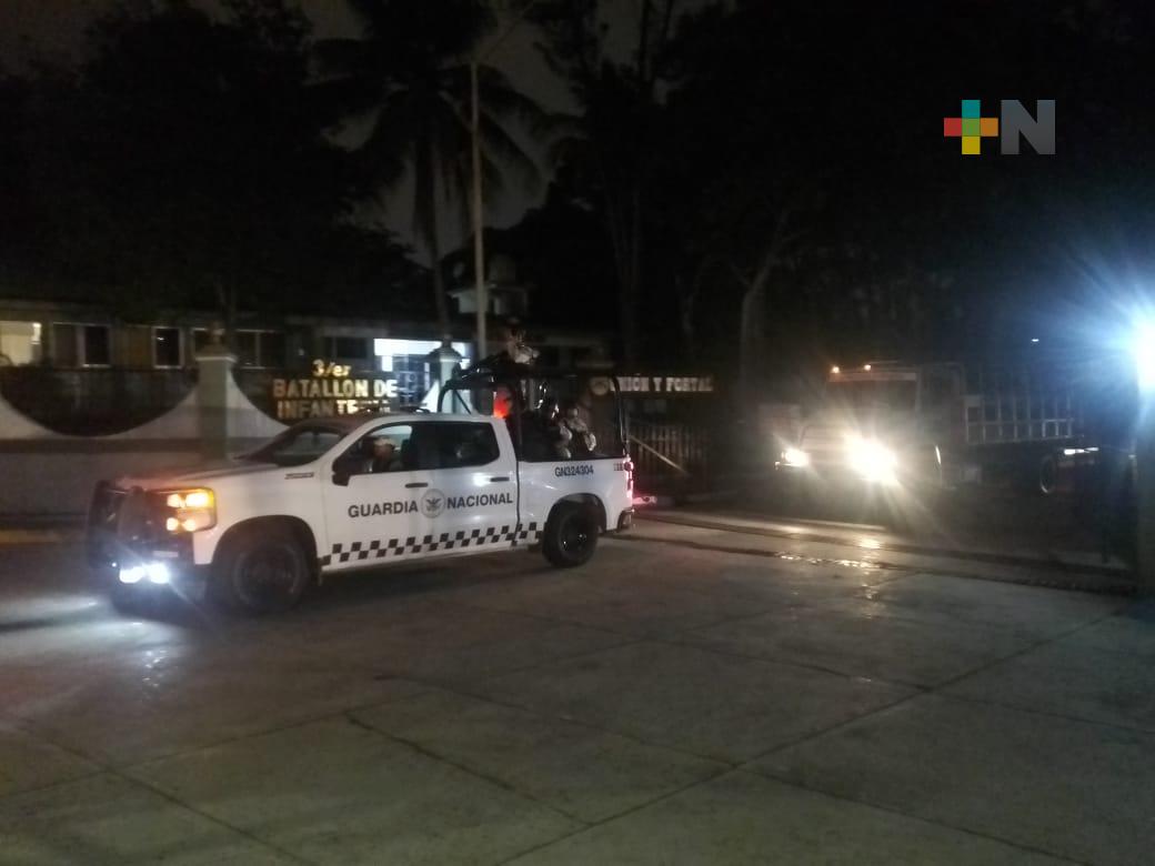 Llegan 250 elementos del Ejército Mexicano y Guardia Nacional al sur del estado de Veracruz