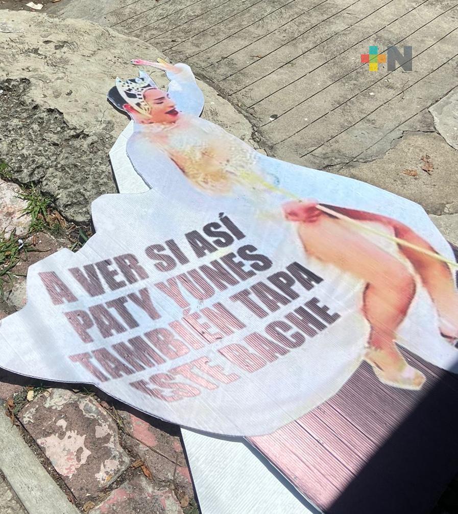 Habitantes del puerto de Veracruz utilizan imagen de influencer para pedir bacheo