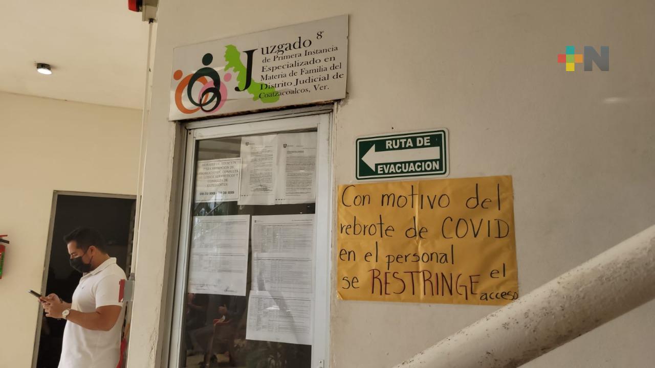 Juzgados familiares de Coatzacoalcos con 30 por ciento de personal por contagios