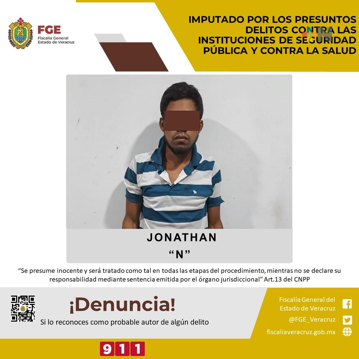 Imputado por presuntos delitos contra las instituciones de Seguridad Pública y contra la salud en Veracruz
