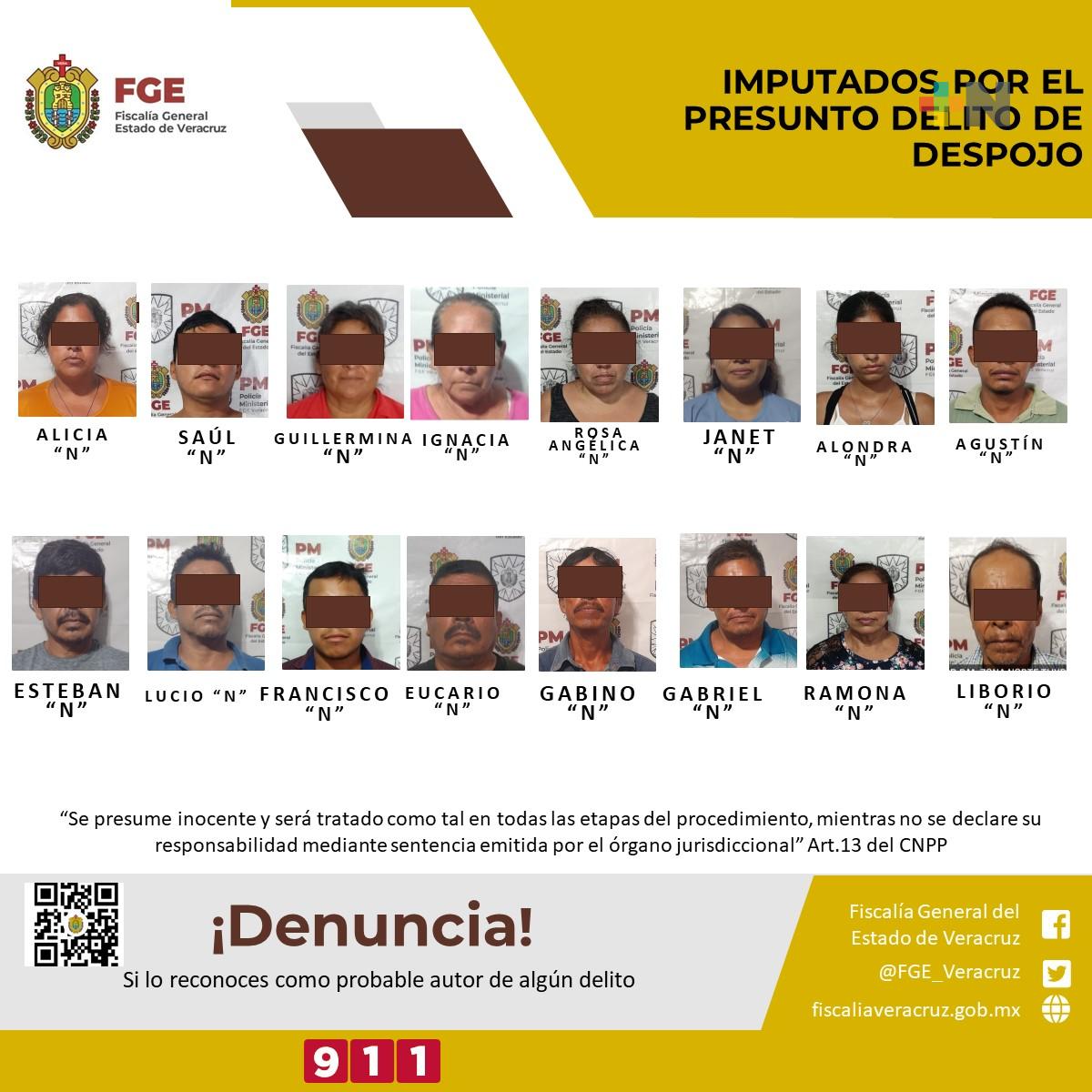 Imputados por el presunto delito de despojo en Tihuatlán