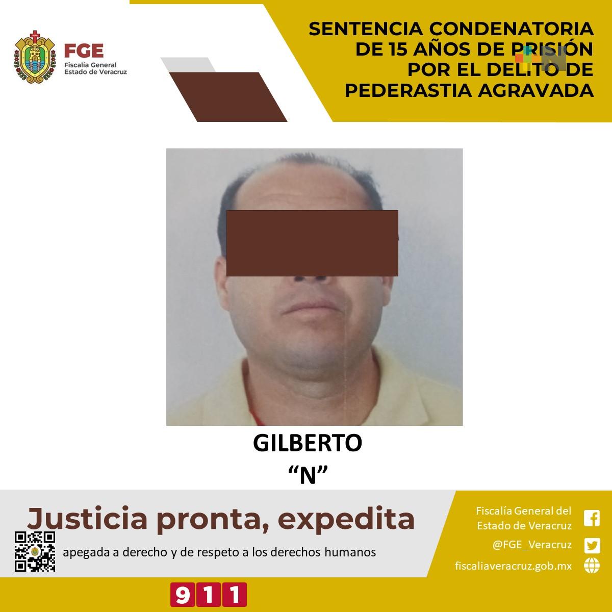 Sentencia condenatoria de 15 años de prisión por delito de pederastia agravada en Minatitlán