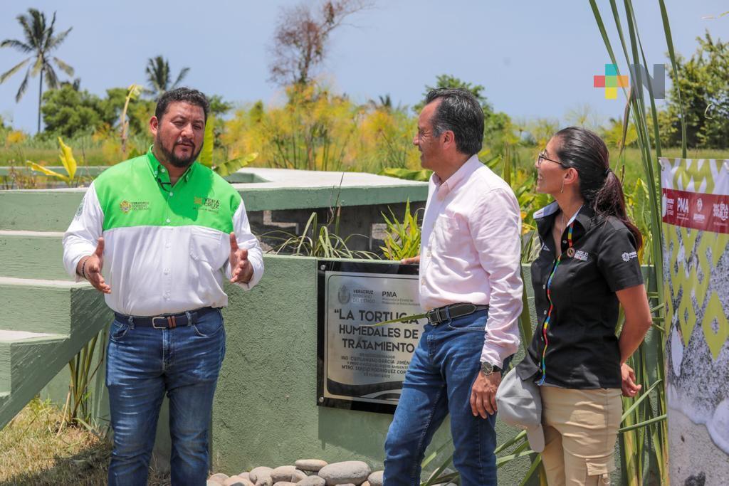 Realizan gobernador Cuitláhuac García y PMA, supervisión técnica a Planta de Tratamiento La Tortuga en Nautla
