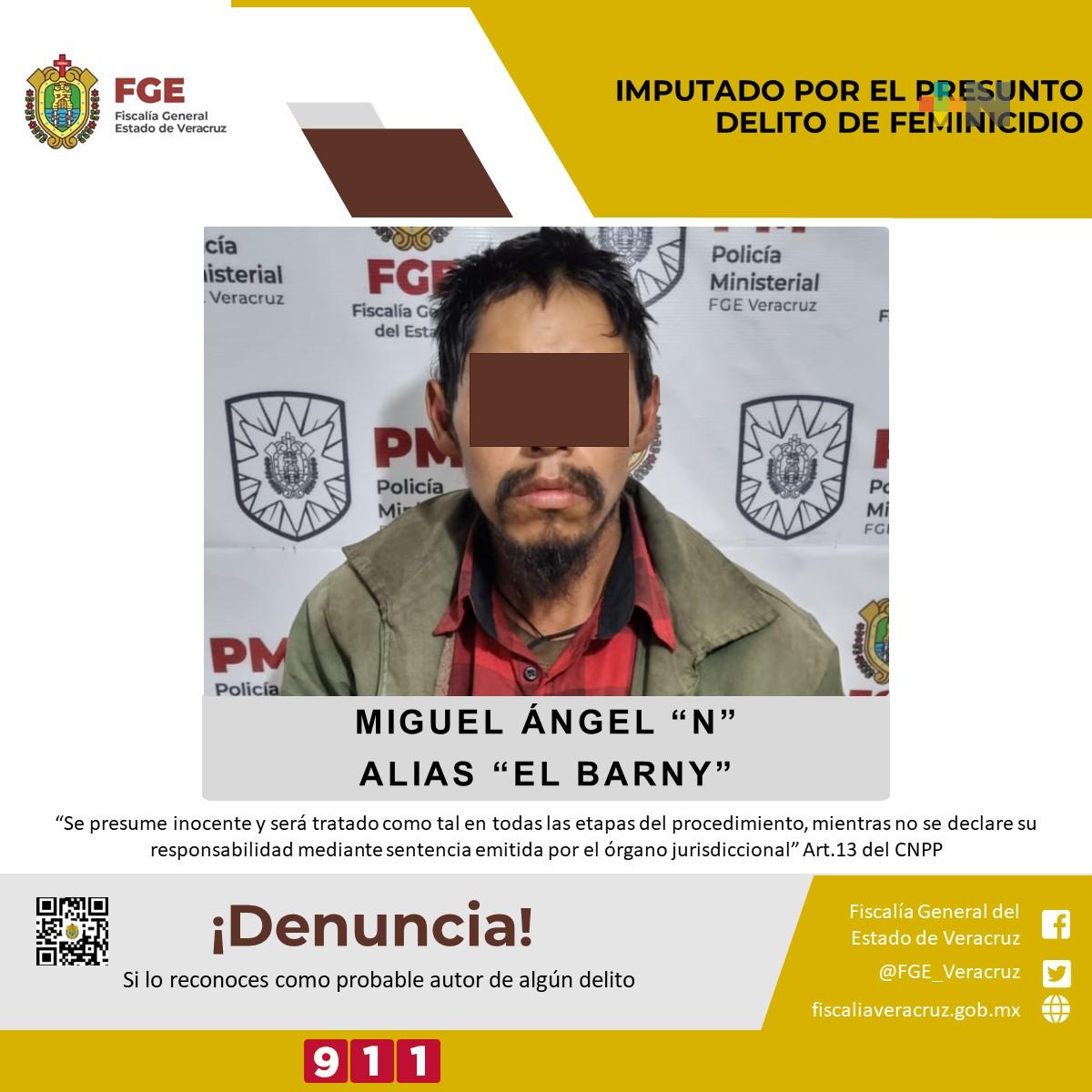 Imputado por el presunto delito de feminicidio en Huatusco