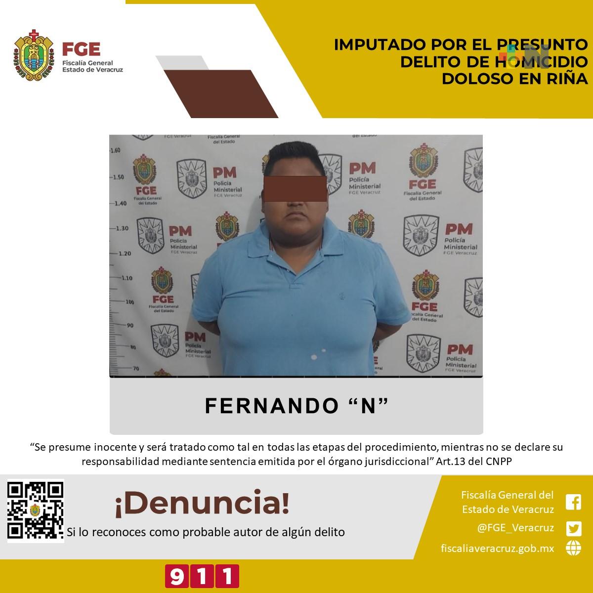 Imputado por el presunto delito de homicidio doloso en riña