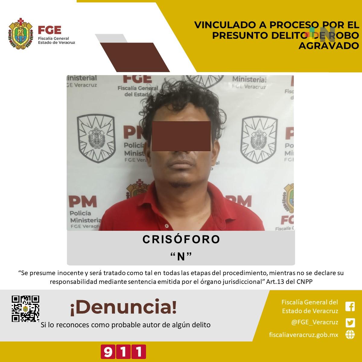 Vinculado a proceso por presunto delito de robo agravado en Coatzacoalcos