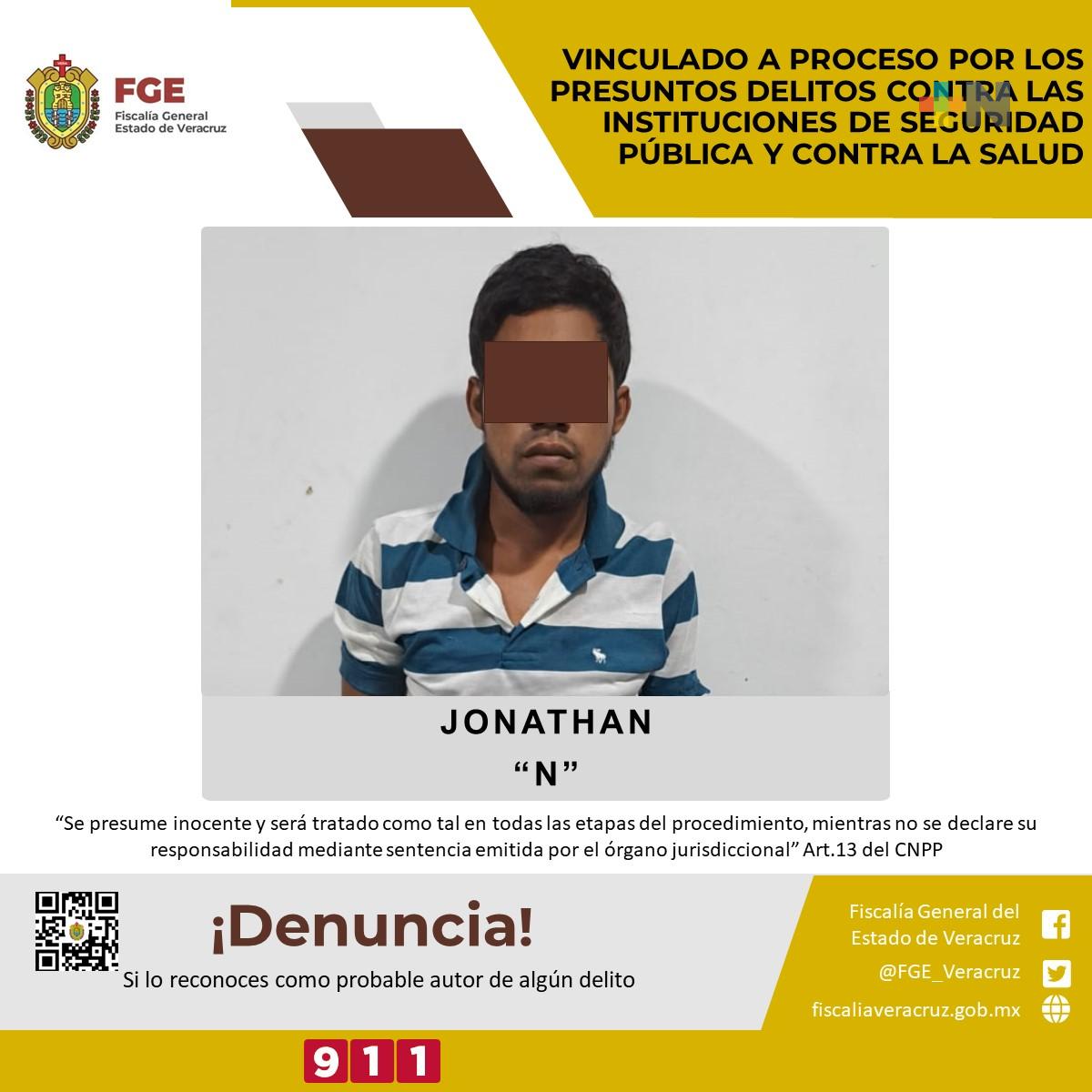 Vinculado a proceso por los presuntos delitos contra las instituciones de seguridad pública y contra la salud, en Veracruz