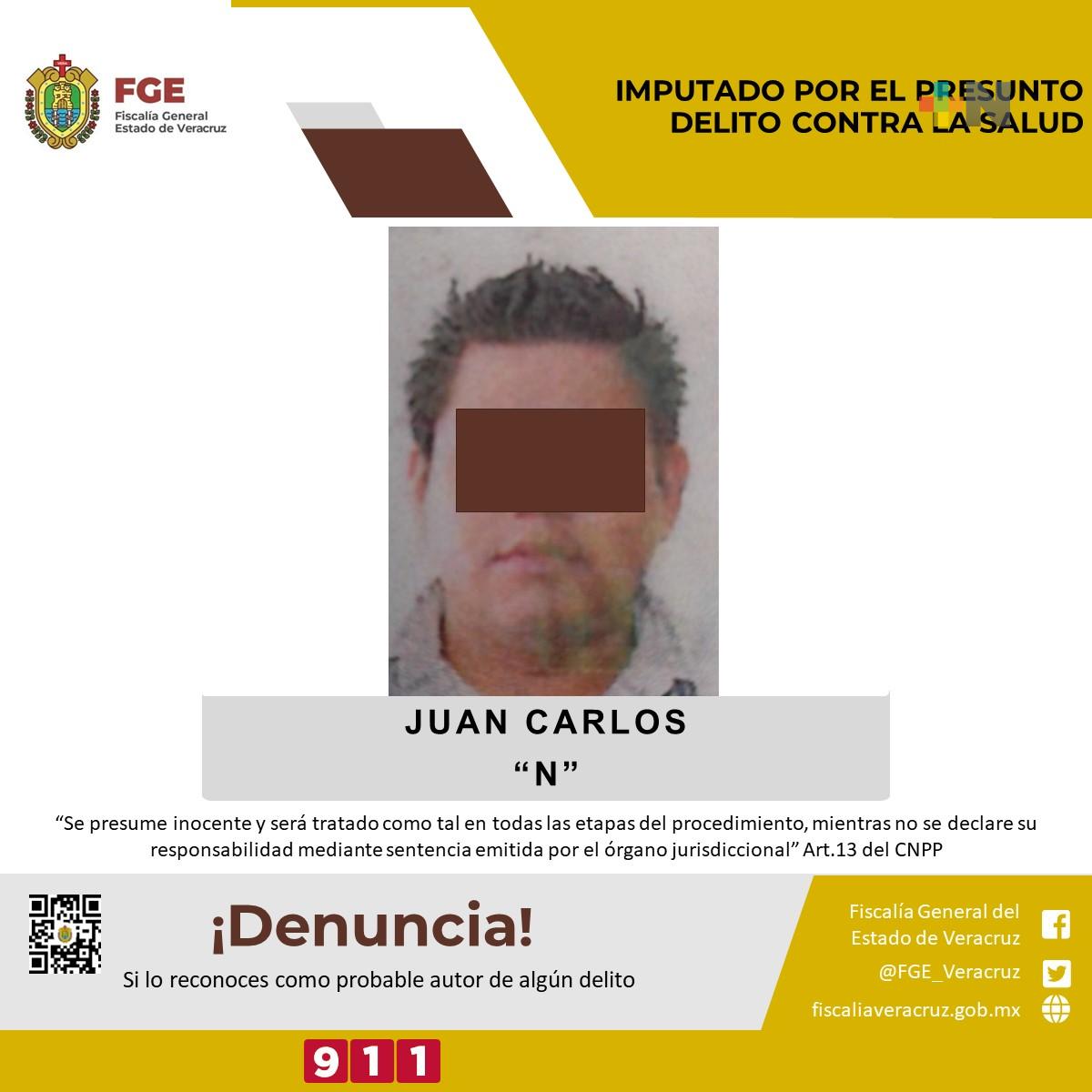 Imputado por el presunto delito contra la salud en San Andrés Tuxtla