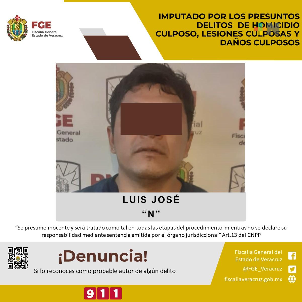 Imputado por  presuntos delitos de homicidio culposo, lesiones culposas y daños culposos en Misantla