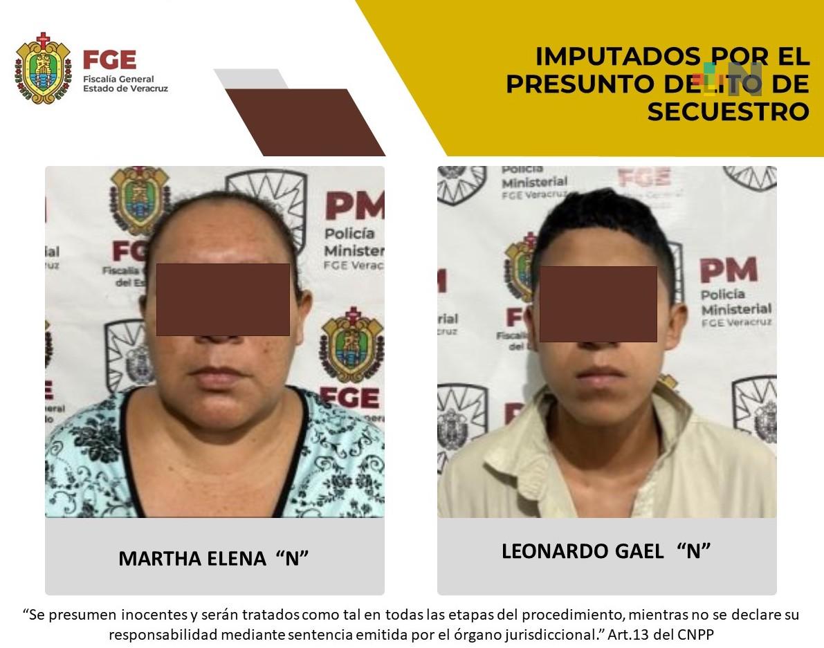 Martha Elena “N” y Leonardo Gael “N”, imputados por presunto delito de secuestro