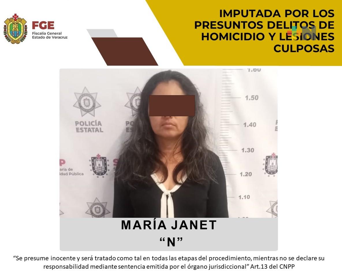 En Coatepec, María Janet «N» es imputada por delitos de homicidio y lesiones culposas