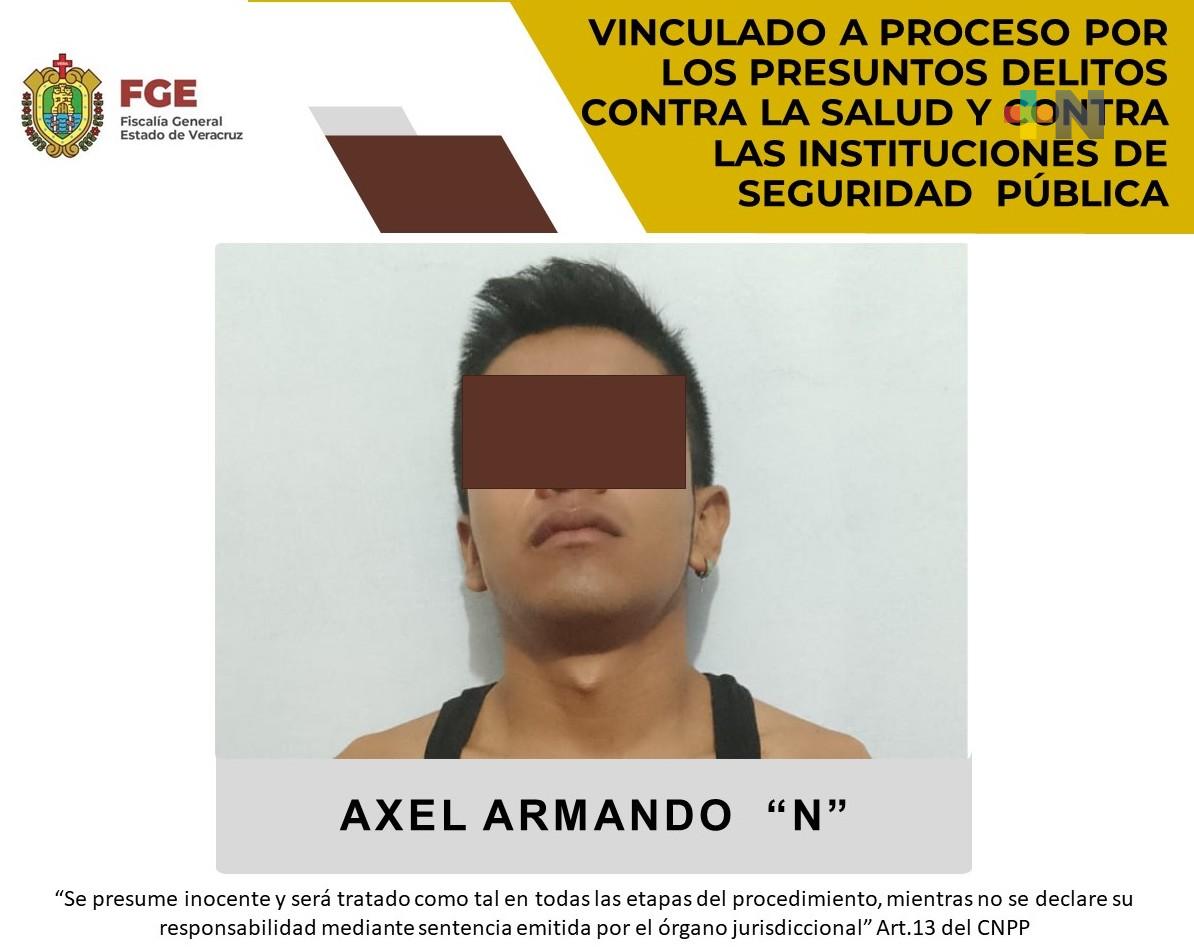 Axel Armando «N» es vinculado a proceso por los presuntos delitos contra la salud y las instituciones de seguridad pública