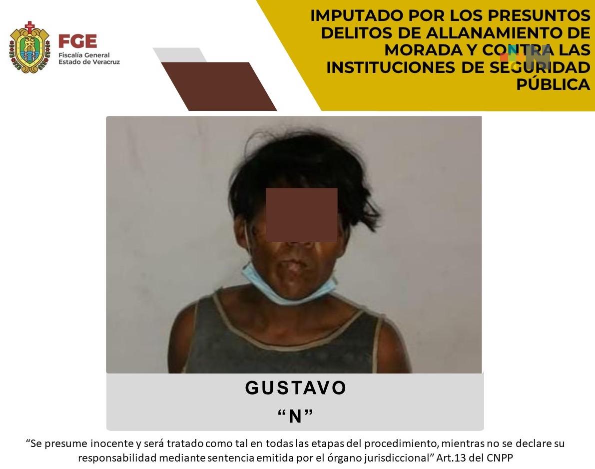Gustavo «N» es imputado por allanamiento de morada y contra instituciones de seguridad pública