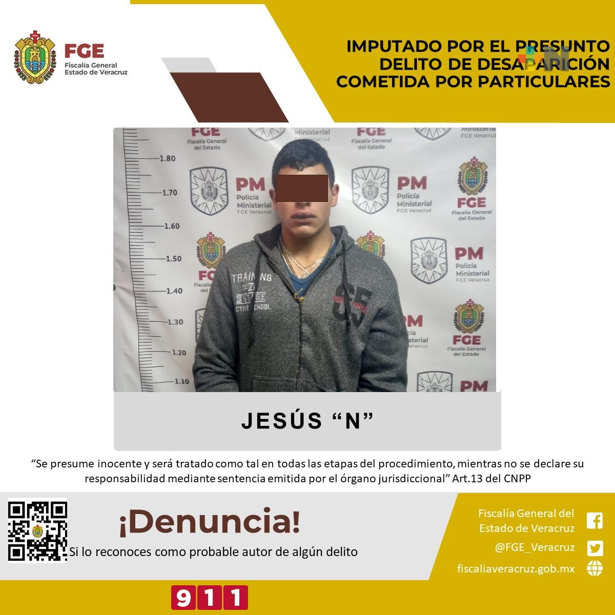 Es imputado por el presunto delito de desaparición cometida por particulares