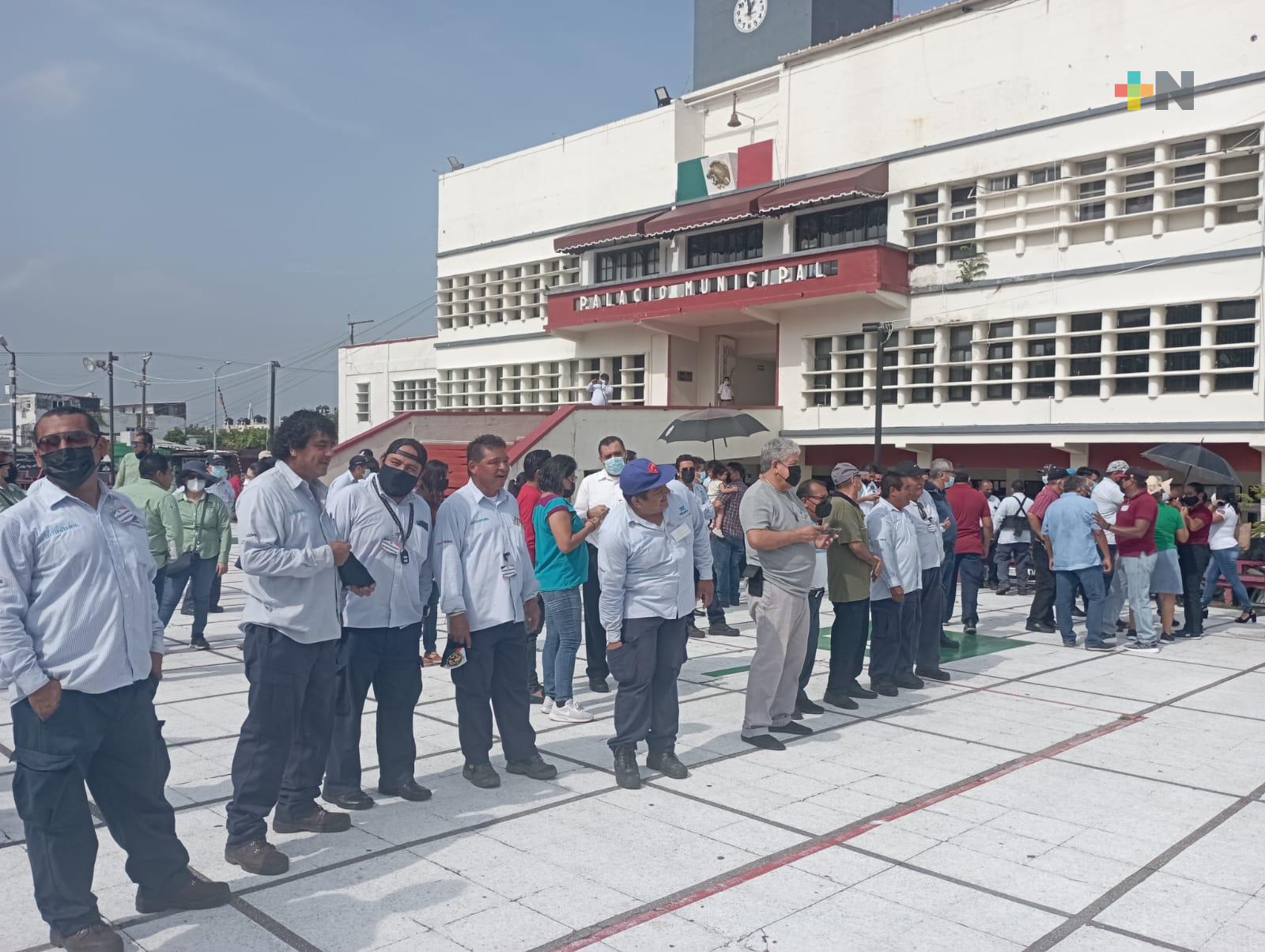 Sindicato de telefonistas se manifestó en  Coatzacoalcos